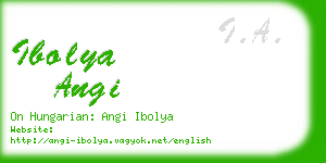 ibolya angi business card